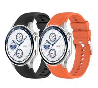 Yikamosi 22MM libération Rapide Silicone Souple Fermoir en acier inoxydable Remplacement Bracelet pour Femmes et Hommes Compatible avec Oneplus Watch 3,Noir+Orange
