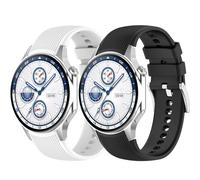 Yikamosi 22MM libération Rapide Silicone Souple Fermoir en acier inoxydable Remplacement Bracelet pour Femmes et Hommes Compatible avec Oneplus Watch 3,Blanc+Noir