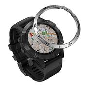 Yikamosi Acier Inoxydable Anneau de Lunette Compatible avec Garmin Fenix 6/6 Pro Watch, Bezel Ring Adhesive Cover Protecteur Anti-Rayures et Collision for Garmin Watch Accessory(Silver-2)