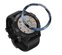 Yikamosi Acier Inoxydable Anneau de Lunette Compatible avec Garmin Fenix 6/6 Pro Watch, Bezel Ring Adhesive Cover Protecteur Anti-Rayures et Collision for Garmin Watch Accessory(Blue-2)