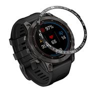 Yikamosi Acier inoxydable Anneau de lunette Compatible avec Garmin Fenix 7 Watch, Bezel Ring Adhesive Cover Protecteur anti-rayures et collision for Garmin Watch Accessory,Noir