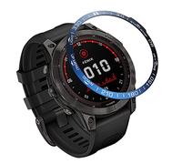 Yikamosi Acier inoxydable Anneau de lunette Compatible avec Garmin Fenix 7X Watch, Bezel Ring Adhesive Cover Protecteur anti-rayures et collision for Garmin Watch Accessory,Bleu