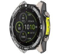 Yikamosi Acier inoxydable Anneau de lunette Compatible avec Garmin Fenix 8 47MM AMOLED,Bezel Ring Adhesive Cover Protecteur anti-rayures et collision for Fenix 8 Accessory,Noir/Blanc