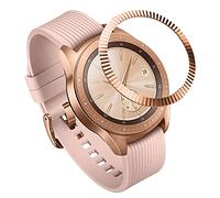 Yikamosi Acier inoxydable Anneau de lunette Compatible avec Samsung Galaxy Watch 42MM,Bezel Ring Adhesive Cover Protecteur anti-rayures et collision for Galaxy Watch Accessory,Or rose-C