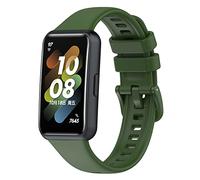 Yikamosi Bracelets Compatible avec Huawei Band 7,libération Rapide Silicone Souple Fermoir en Acier Inoxydable Remplacement Bracelet pour Huawei Band 7,Armée Verte