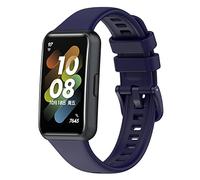 Yikamosi Bracelets Compatible avec Huawei Band 7,libération Rapide Silicone Souple Fermoir en Acier Inoxydable Remplacement Bracelet pour Huawei Band 7,Bleu Nuit