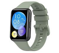 Yikamosi Bracelets Compatible avec Huawei Watch Fit 2,libération Rapide Silicone Souple Couleur Fermoir en Acier Inoxydable Remplacement Bracelet pour Huawei Watch Fit 2/Fit 2 Active,Vert