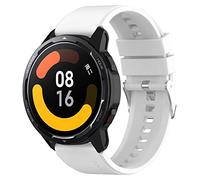 Yikamosi Bracelets Compatible avec Xiaomi S1 Active,22MM libération Rapide Silicone Souple Argent Fermoir en acier inoxydable Remplacement Bracelet pour Xiaomi S1 Active/Color 2,Blanc