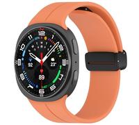 Yikamosi Bracelets pour Femmes et Hommes,Silicone Souple Boucle Magnétique Remplacement Bracelet pour Compatible avec Samsung Galaxy Watch 8 (40MM/44MM)/Galaxy Watch 8 Classic,Orange