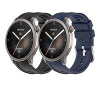 Yikamosi Compatible avec Amazfit Balance Bracelets pour Femmes et Hommes,libération Rapide Silicone Souple Fermoir en acier inoxydable Remplacement Bracelet pour Amazfit Balance(A2286),Noir+Bleu Nuit