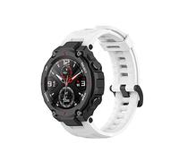 Yikamosi Compatible avec Amazfit T-Rex/T-Rex Pro Bracelets,libération Rapide Silicone Souple Fermoir en Acier Inoxydable Remplacement Bracelet pour Amazfit T-Rex A1918/T-Rex Pro,Blanc