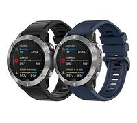 Yikamosi Compatible avec Garmin Fenix 6S Bracelets,20MM libération Rapide Silicone Souple Fermoir en Acier Inoxydable Remplacement Bracelet pour Garmin Fenix 6S/Fenix 5S/Fenix 5S Plus,Noir+Bleu Nuit