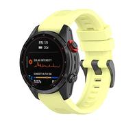 Yikamosi Compatible avec Garmin Fenix 7 Bracelets,22MM libération Rapide Silicone Souple Fermoir en acier inoxydable Remplacement Bracelet pour Garmin Fenix 7/EPIX Gen 2,Jaune