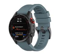 Yikamosi Compatible avec Garmin Fenix 7 Bracelets,22MM libération Rapide Silicone Souple Fermoir en acier inoxydable Remplacement Bracelet pour Garmin Fenix 7/EPIX Gen 2,Ardoise