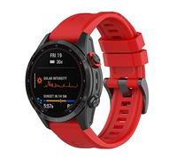 Yikamosi Compatible avec Garmin Fenix 7 Bracelets,22MM libération Rapide Silicone Souple Fermoir en acier inoxydable Remplacement Bracelet pour Garmin Fenix 7/EPIX Gen 2,Rouge