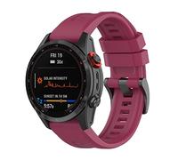 Yikamosi Compatible avec Garmin Fenix 7X Bracelets,26MM libération Rapide Silicone Souple Fermoir en acier inoxydable Remplacement Bracelet pour Garmin Fenix 7X/TACTIX 7,Vin rouge