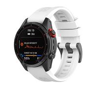Yikamosi Compatible avec Garmin Fenix 7X Bracelets,26MM libération Rapide Silicone Souple Fermoir en acier inoxydable Remplacement Bracelet pour Garmin Fenix 7X/TACTIX 7,Blanc