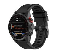Yikamosi Compatible avec Garmin Fenix 7X Bracelets,26MM libération Rapide Silicone Souple Fermoir en acier inoxydable Remplacement Bracelet pour Garmin Fenix 7X/TACTIX 7,Noir
