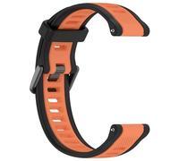 Yikamosi Compatible avec Garmin Forerunner 165 Bracelets pour Femmes et Hommes,Double couleur libération Rapide Silicone Souple Métal Fermoir Remplacement Bracelet pour Forerunner 165,Noir/Orange