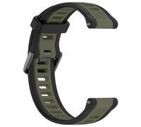 Yikamosi Compatible avec Garmin Forerunner 165 Bracelets pour Femmes et Hommes,Double couleur libération Rapide Silicone Souple Métal Fermoir Remplacement Bracelet pour Forerunner 165,Noir/Vert Armée