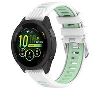 Yikamosi Compatible avec Garmin Forerunner 265 Bracelets pour Femmes et Hommes,Double couleur Silicone Souple Fermoir en acier inoxydable Remplacement Bracelet pour Garmin Forerunner 265,Blanc/Menthe