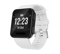 Yikamosi Compatible avec Garmin Forerunner 35 Bracelets,libération Rapide Silicone Souple Fermoir en Acier Inoxydable Remplacement Bracelet pour Garmin Forerunner35/Forerunner30 GPS Watch,Blanc