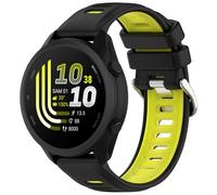 Yikamosi Compatible avec Garmin Forerunner 70 Bracelets pour Femmes et Hommes,20MM Double couleur libération Rapide Silicone Souple Remplacement Bracelet pour Forerunner 70/170,Noir/Jaune