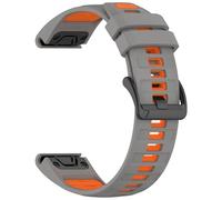 Yikamosi Compatible avec Garmin Quatix 8 47MM Bracelets pour Femmes et Hommes,22MM Double couleur Silicone Souple Fermoir en acier inoxydable Remplacement Bracelet pour Quatix 8 47MM,Gris/Orange