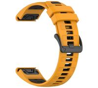 Yikamosi Compatible avec Garmin Quatix 8 47MM Bracelets pour Femmes et Hommes,22MM Double couleur Silicone Souple Fermoir en acier inoxydable Remplacement Bracelet pour Quatix 8 47MM,Orange/Noir