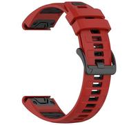 Yikamosi Compatible avec Garmin Quatix 8 47MM Bracelets pour Femmes et Hommes,22MM Double couleur Silicone Souple Fermoir en acier inoxydable Remplacement Bracelet pour Quatix 8 47MM,Rouge/Noir
