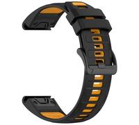 Yikamosi Compatible avec Garmin Quatix 8 47MM Bracelets pour Femmes et Hommes,22MM Double couleur Silicone Souple Fermoir en acier inoxydable Remplacement Bracelet pour Quatix 8 47MM,Noir/Orange