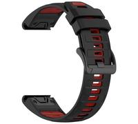 Yikamosi Compatible avec Garmin Quatix 8 47MM Bracelets pour Femmes et Hommes,22MM Double couleur Silicone Souple Fermoir en acier inoxydable Remplacement Bracelet pour Quatix 8 47MM,Noir/Rouge