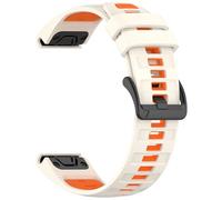 Yikamosi Compatible avec Garmin Quatix 8 51MM Bracelets pour Femmes et Hommes,26MM Double couleur Silicone Souple Fermoir en acier inoxydable Remplacement Bracelet pour Quatix 8 51MM,Kaki/Orange