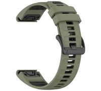 Yikamosi Compatible avec Garmin Quatix 8 51MM Bracelets pour Femmes et Hommes,26MM Double couleur Silicone Souple Fermoir en acier inoxydable Remplacement Bracelet pour Quatix 8 51MM,Vert Armée/Noir