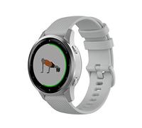 Yikamosi Compatible avec Garmin Vivoactive 4S Bracelet,18MM Slibération Rapide Silicone Souple Fermoir en acier inoxydable Remplacement Bracelet pour Garmin Vivoactive 4S/Vivomove 3S,Gris