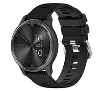 Yikamosi Compatible avec Garmin VivoMove Trend Bracelets pour Femmes et Hommes,libération Rapide Silicone Souple Fermoir en acier inoxydable Remplacement Bracelet pour Garmin VivoMove Trend,Noir