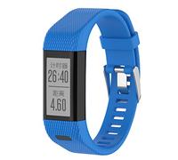 Yikamosi Compatible avec Garmin Vivosmart HR+ Bracelet,Véritable silicone souple Watch Bracelet Stainless Steel Clasp Replacement Strap pour Vivosmart HR+(NO Vivosmart HR,Blue)