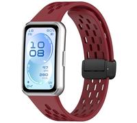 Yikamosi Compatible avec Huawei Band 11 Bracelets pour Femmes et Hommes,libération Rapide Silicone Souple Boucle Magnétique Remplacement Bracelet pour Band 11/Band 11 Pro,Bordeaux