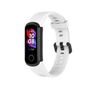 Yikamosi Compatible avec Huawei Band 4/Honor Band 5i Bracelet,libération Rapide Silicone Souple Fermoir en Acier Inoxydable Remplacement Bracelet pour Huawei Band 4/Honor Band 5i,Blanc
