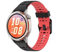 Yikamosi Compatible avec HUAWEI Watch GT Runner 2 Bracelets pour Femmes et Hommes,22MM Double couleur libération Rapide Silicone Souple Remplacement Bracelet pour GT Runner 2/GT Runner,Noir/Rouge