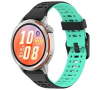 Yikamosi Compatible avec HUAWEI Watch GT Runner 2 Bracelets pour Femmes et Hommes,22MM Double couleur libération Rapide Silicone Souple Remplacement Bracelet pour GT Runner 2/GT Runner,Noir/Menthe