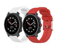 Yikamosi Compatible avec Polar Grit X Pro/Grit X Bracelets,22mm libération Rapide Silicone Souple Fermoir en acier inoxydable Remplacement Bracelet pour Polar Grit X Pro/Vantage M2,Blanc+rouge