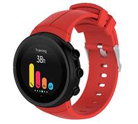 Yikamosi Compatible avec Suunto Spartan Ultra Bracelets,libération Rapide Silicone Souple Fermoir en Acier Inoxydable Remplacement Bracelet pour Suunto Spartan Ultra,Rouge