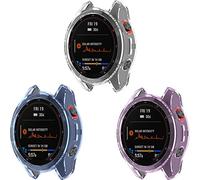 Yikamosi Coque de Protection Compatible avec Garmin Fenix 7S,Anti-Rayures Anti Chute TPU Souple Coque de Pare-Chocs pour Garmin Fenix 7S Smartwatch,Clair+Bleu+Violet