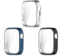 Yikamosi Coque de Protection Compatible avec Huawei Watch Fit 5 Pro,Anti-Rayures Anti Chute TPU Souple Coque de Pare-Chocs Compatible avec Huawei Watch Fit 5 Pro Smartwatch,Argent+Bleu Nuit+Noir