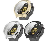 Yikamosi Coque de Protection Compatible avec Huawei Watch GT 6 Pro,Anti-Rayures Anti Chute TPU Souple Coque de Pare-Chocs Compatible avec Huawei Watch GT 6 Pro Smartwatch,Or+Argent+Noir