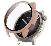 Yikamosi Coques avec Protection d'écran en Verre trempé Compatible avec Amazfit Balance,Protection complète Anti-Chocs,Coque Ultra Fine HD pour Amazfit Balance(A2286),Rose