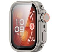 Yikamosi Coques avec Protection d'écran en Verre trempé Protection complète Anti-Chocs,Coque Ultra Fine HD pour Compatible avec Huawei Watch Fit 5 Pro,Gris