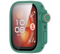 Yikamosi Coques avec Protection d'écran en Verre trempé Protection complète Anti-Chocs,Coque Ultra Fine HD pour Compatible avec Huawei Watch Fit 5,Vert