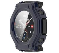 Yikamosi Coques avec Protection d'écran en Verre trempé Protection complète Anti-Chocs,Coque Ultra Fine HD pour Compatible avec Amazfit T-Rex 3 Pro 48MM,Bleu Nuit